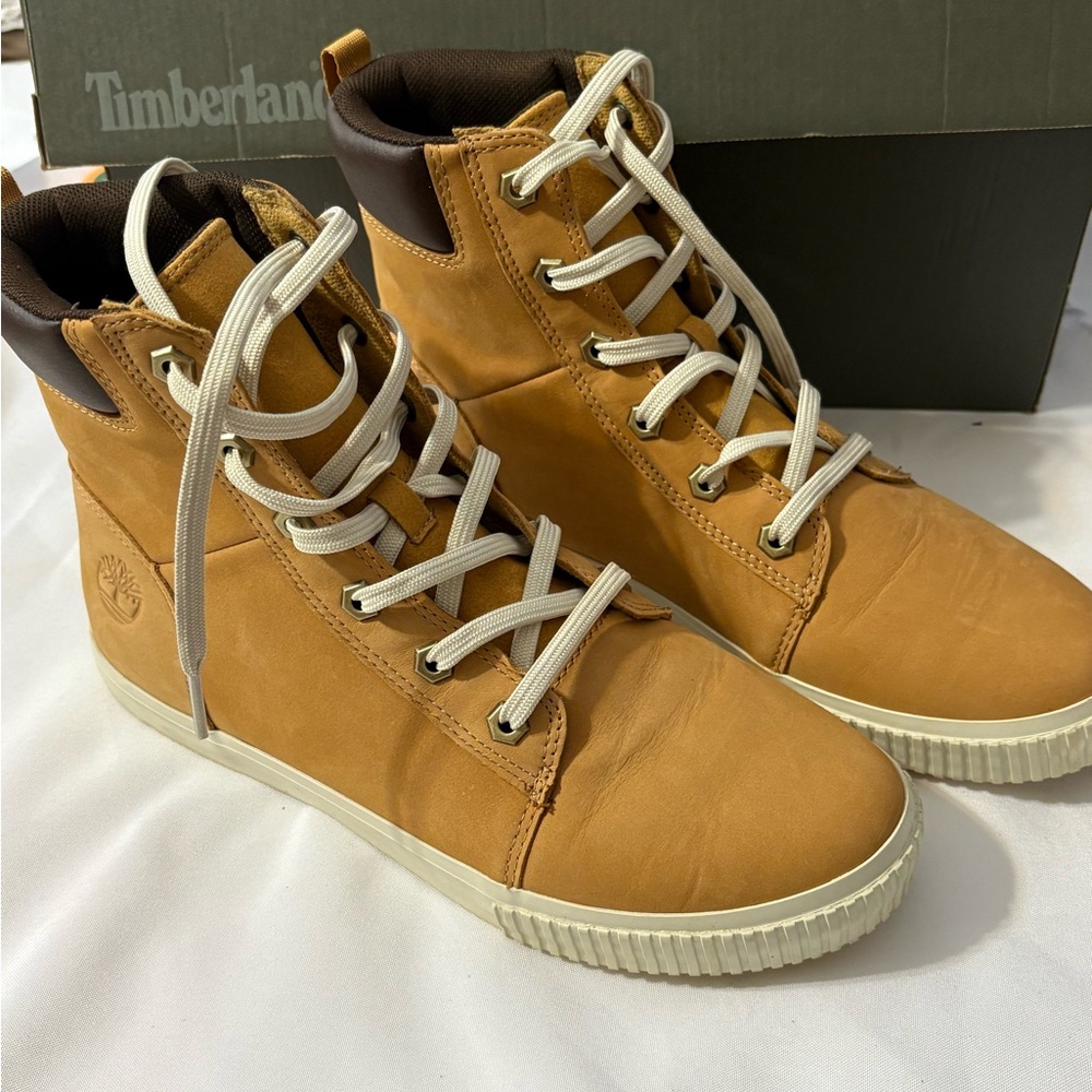 Timberland Men’s 10M Graydon Sneaker Boots Wheat Nubuck Brown High-Top Casual